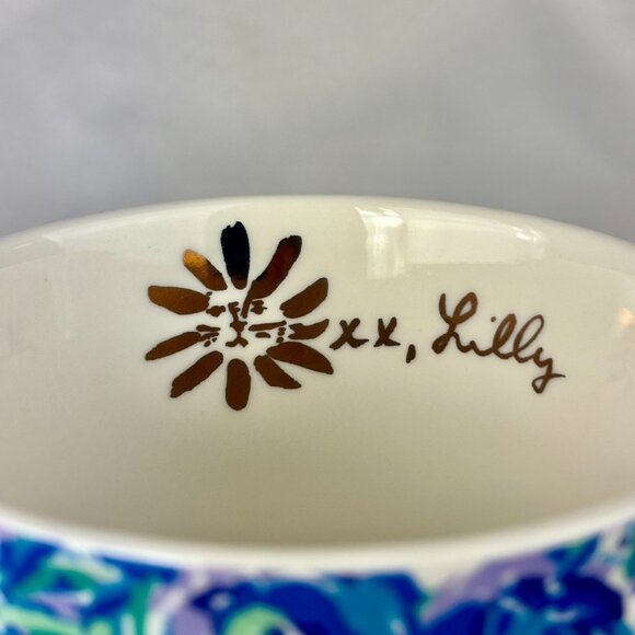 Lilly Pulitzer Blue Floral Ceramic Mug with Gold Handle - 12 oz Never used RARE - Picture 7 of 10